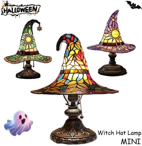 Witch Hat Lamp/Handcrafted Stained Glass/Gothic Wizard Hat/Indoor Decor/Light - Picture 1 of 15