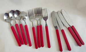 Picnic Time Stainless Red Handle 12 in lot Set of 4 - Picture 1 of 4
