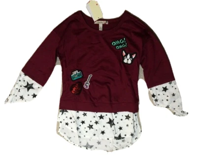 Speechless Girls OMG OMG Burgundy Shirt - Size Small - NEW $38 - Image 1 of 4