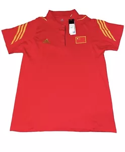 Vintage Nuovissima China Team SS Polo CTM007 Vero Rosso Wonder Glow L Grande Uomo - Foto 1 di 9