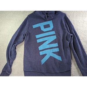Victoria’s Secret ROSA Mujer Cremallera Completa Sudadera con Capucha Azul Talla S Espalda Logo - Imagen 1 de 6