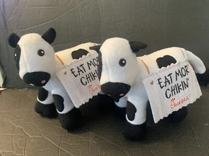 Chick-Fil-A Mascot Cow “Eat Mor Chikin” 6" Plush Animal Lot of 2 - Picture 1 of 8
