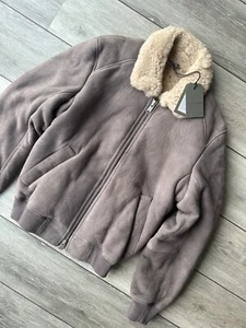 ALL SAINTS MEN'S INOX GREY "FERLAND" SHEARLING JACKET COAT - MEDIUM - NEW TAGS - Picture 1 of 13