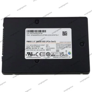 Samsung PM983 960GB SSD 2.5" NVMe PCIe Gen 3 U.2 MZ-QLB9600 MZQLB960HAJR-00007 - Afbeelding 1 van 3