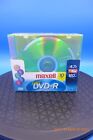 Maxell Color Dvd-R 10 Pack 4.7 Gb 120 Min Blank DVDR Media Discs New Sealed
