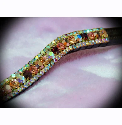 F.S.S FSS Shimmer Crystal Stirnband ROSEGOLD BURGUNDY PEACH HOLOGRAMM AB Bling Curve 💘