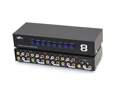 8-Way AV Switch RCA Switcher 8 in 1 Out Composite Video L/R Audio Selector Bo... - Image 1 of 4