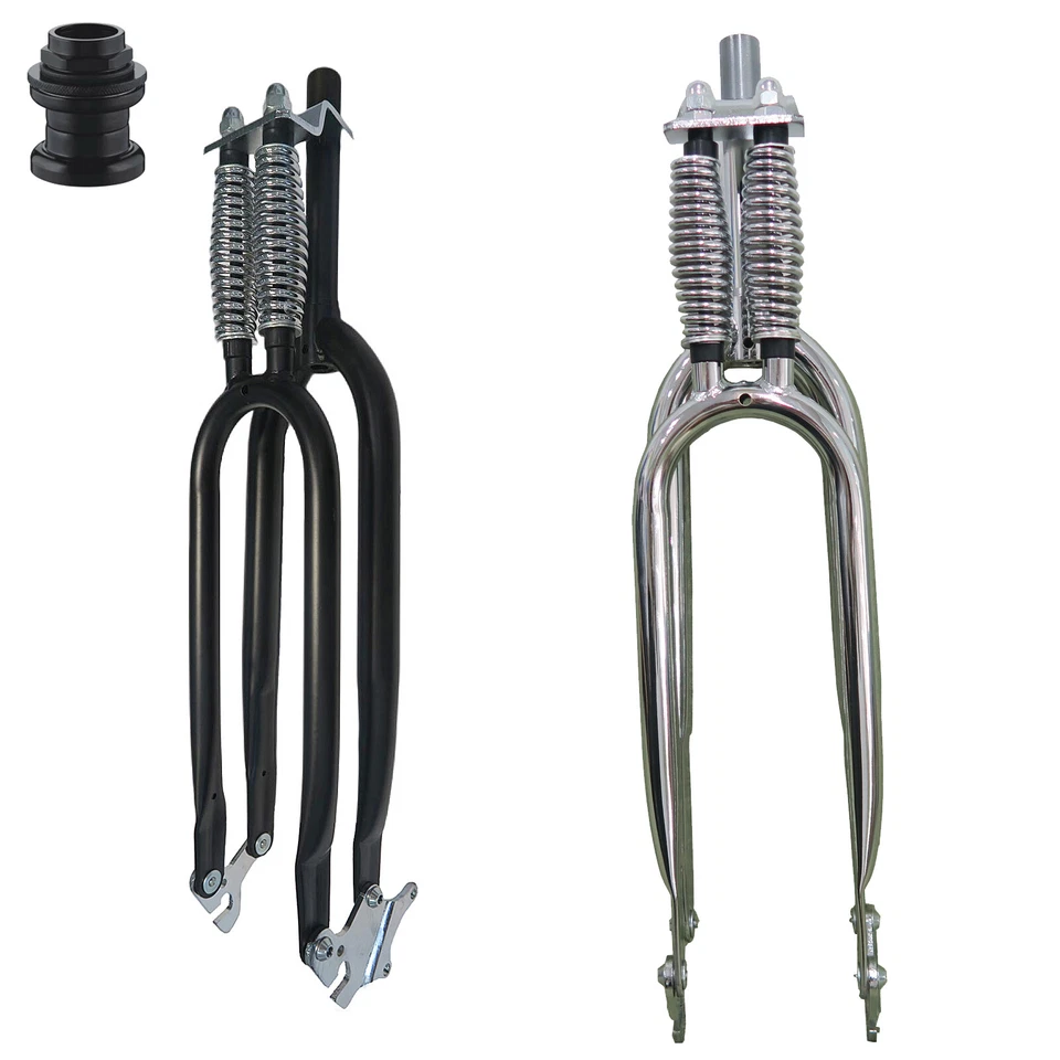 26" Springer Suspension Fork 1" Threaded & Headset Dual Spring Classical Fork - Image 1 of 2