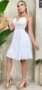 Dress White For Summer Vibes Fresh And Breathable Lightweight Brand new - Picture 1 of 6