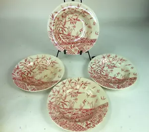 Set 4 Schüsseln WH Grindley & Co Tunstall 1883 BURMA Englisch Transferware Felgensuppe - Bild 1 von 16