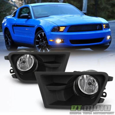 Glass Lens 2010 2011 2012 Ford Mustang Bumper Fog Lights Driving Lamp Left+Right - Image 1 of 4