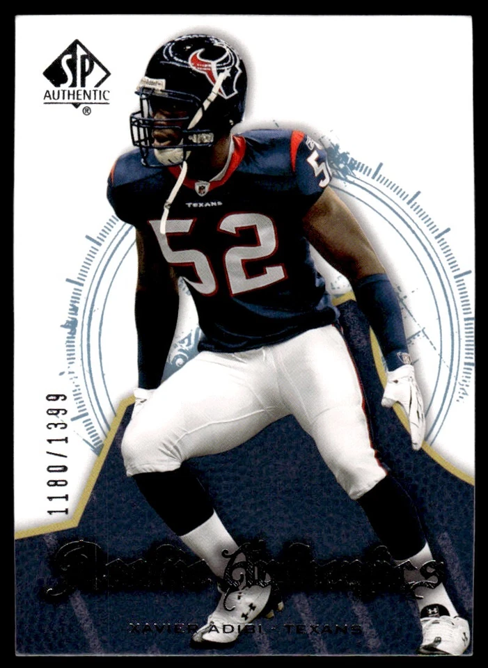 2008 SP Authentic Xavier Adibi Rookie 1180/1399 Houston Texans #158 R84 - Image 1 of 2