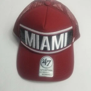 Miami Heat Hat '47 Brand Captain Snapback Women's Red 100% Nylon - Bild 1 von 9