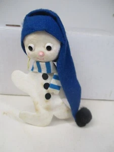Vintage Japan Christmas Nighty Night Elf w Long Blue Stocking Hat - Picture 1 of 3