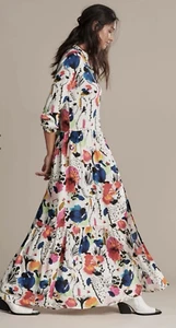 Vestido Camisa POM AMSTERDAM ESTAMPADO PINTADO A MANO MANGA 3/4 SUELTO *EN MUY BUENA CONDICIÓN* £189 PRECIOSO - Imagen 1 de 7