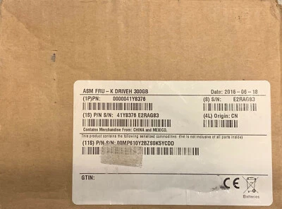 41Y8376 Lenovo 300GB 10K 2.5" 6GBPS SAS HDD 00AD070 - Image 1 of 4