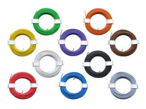 Klingeldraht Kupferschaltdraht Draht 0,5mm 1-adrig 10m Ring Kabel 10 Farben