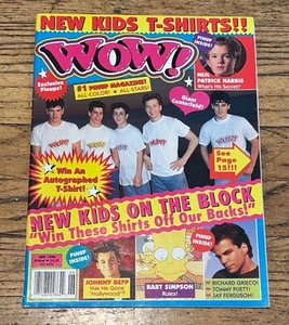 Wow Magazine June 1990 NKOTB Richard Greico Bart Simpson Johnny Depp Tommy Puett - Foto 1 di 5