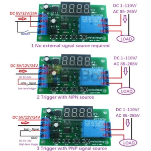 Pulse Counter Switch Adjustable Timer Delay Turn On/Off Relay Module DC5/12/24V - Picture 1 of 15