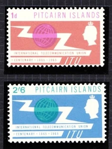 PITCAIRN ISLAND #52-53 MNH CENTENARY OF INTL. TELECOMMUNICATION UNION - Picture 1 of 1