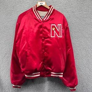 VINTAGE Nebraska Cornhuskers Satin Jacket Mens Extra Large Red Herbie Swingster - Picture 1 of 9