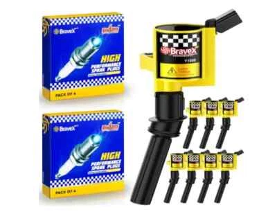 Pacote de bobina de ignição e vela de ignição SP413 para Ford F-150 F-250 F-350 4.6L 5.4L - Imagem 1 de 4