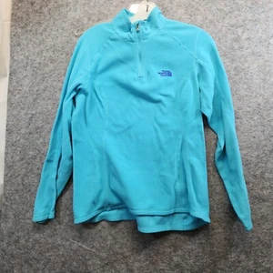 The North Face Women's Blue Polartec Classic Fleece 1/4 Zip Pullover top Size M - Picture 1 of 8