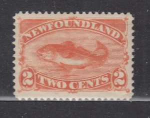 1882 NEWFOUNDLAND #48 2¢ COD FISH 1880-1896 ISSUE F-VF(VERY MINOR DISTURBED GUM) - Picture 1 of 2