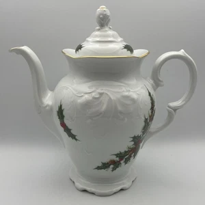 Cafetera Royal Kent Holiday Christmas Acebo Bayas Piña Polonia Usada en Excelente Condición - Imagen 1 de 10