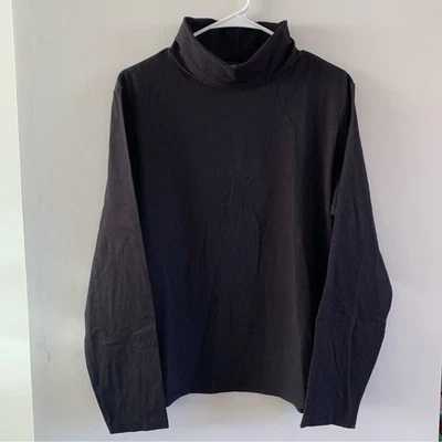Vintage Cotton Turtleneck Shirt Black Long Sleeve NorthCrest Womens Size XL 18 - Image 1 of 3