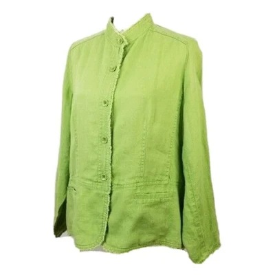 Chaqueta Blazer Coldwater Creek Mujer Lino Verde XLP Coastal Lagenlook Minimalista Foto 1 de 4