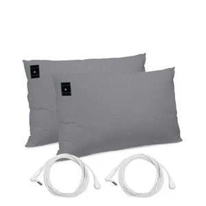 2PCS Grounding Pillowcase with Grounding Cord, Contains 5% Silver Fibers, Cot... - Picture 1 of 6