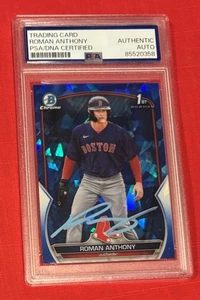 Roman Anthony 2023 1st Bowman Chrome Sapphire Card signed handsigniert PSA - Bild 1 von 3