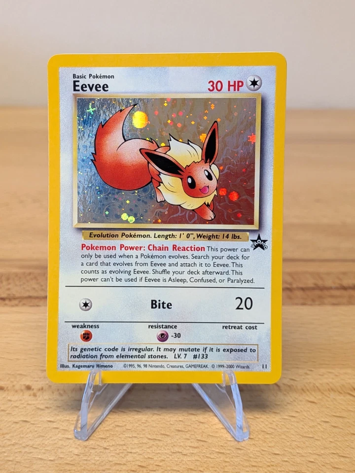 2000 Eevee Holofoil Black Star Promo #11 WOTC Era Vintage Eeveelution LP - Image 1 of 4