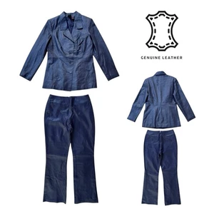 Set 12 pantaloni giacca blazer tuta pelle donna SHAPE FX vintage anni 90 VIOLA NUOVI SENZA ETICHETTE - Foto 1 di 24