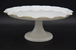Indiana Milchglas Sternbild Rund Standfuß Kuchenplatte Ständer Vintage MCM - Bild 1 von 3