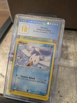 (POP 15) CGC 10 PRISTINE 2003 Pokemon EX Ruby Sapphire Wingull 77/109 Card - Image 1 of 4