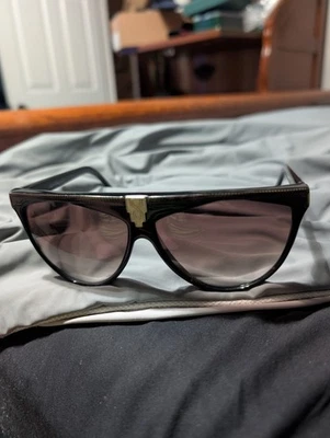 Gafas de sol vintage Laura Biagiotti P27 negro marrón marrón de gran tamaño. Italia Foto 1 de 4