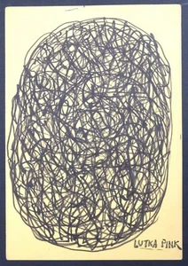 Lutka Pink - Drawing Original - Felt - Cosmos 69 - Picture 1 of 2