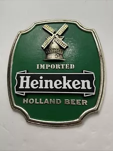 VTG Imported Heineken Holland Beer 3D Logo & Windmill Desktop Easel Sign *READ* - Picture 1 of 5