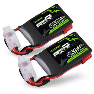 2x Ovonic 7,4 V 50C 2S 450mAh Lipo Akku JST Für rc Flugzeug Heli FPV Drone Autos - Imagen 1 de 9