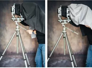 Cappa messa a fuoco tessuto scuro 4X5 5x7 8x10 grande formato fotocamera avvolgimento 100 cm 150 cm - Foto 1 di 9