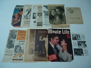 Movie Clippings 1930s 12 Clark Gable Leigh Joan Crawford Spencer Tracy others - Picture 1 of 3