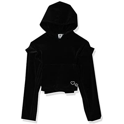 Adidas Women's cropped hoodie #GN3050, Black, Size Small - Image 1 of 4