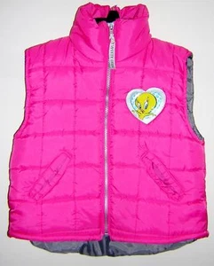TWEETY LOONEY TOONS HOT PINK PUFFER VEST CHILD KIDS SIZE 6 EUC! WARNER BROS. - Picture 1 of 1