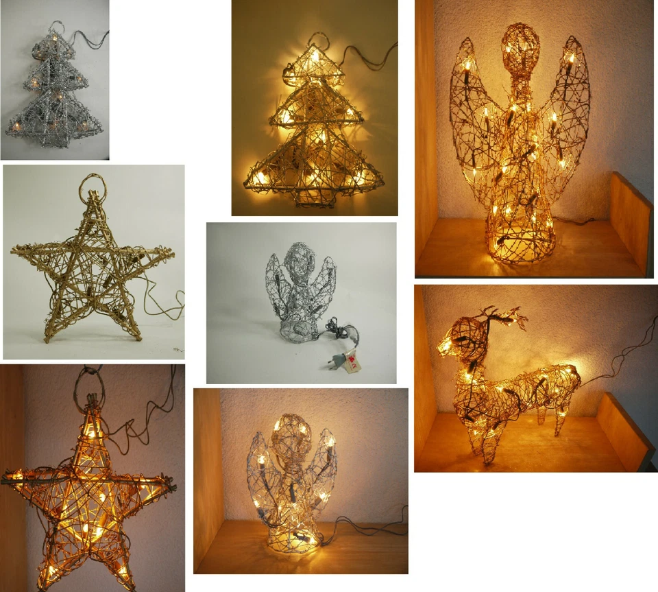 Weihnachts-Fenster-Dekoration Leuchte Lichterkette Stern Baum Engel Hirsch Figur - Bild 1 von 1