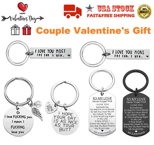 Valentine's Day Gift For Girlfriend Wife Boyfriend Keychain Romantic Love Tag US - Picture 1 of 38