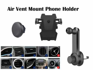 Phone Clamp / Manget Car Air Vent Long Hook Mount Bracket for iPhone Galaxy S21 - Picture 1 of 5