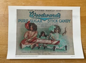 Vintage 1976 Woodward's “The Candy Men”. Pure Sugar Candy Stick Poster 10 X 14 - Picture 1 of 3