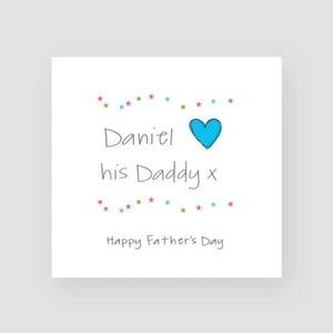Personalised Handmade Heart Fathers Day Card From Baby Son Daughter Boy Girl - Picture 1 of 8